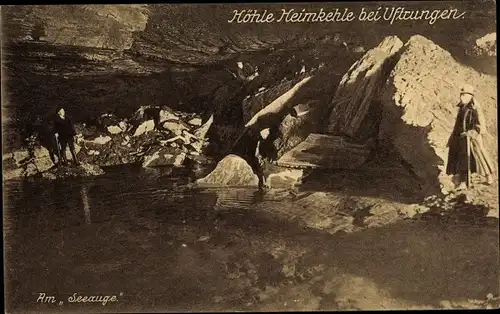 Ak Uftrungen Südharz, Höhle Heimkehle, Am Seeauge