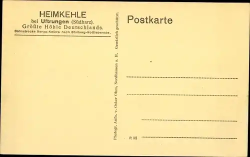 Ak Uftrungen Südharz, Höhle Heimkehle, Am Seeauge