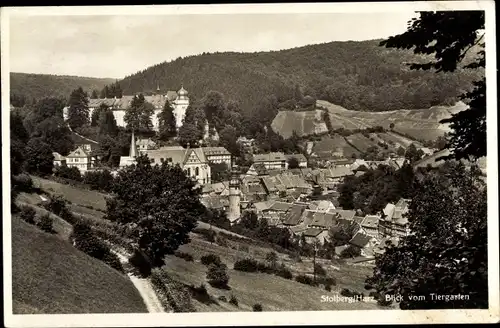 Ak Stolberg im Harz, Gesamtansicht, Tiergarten
