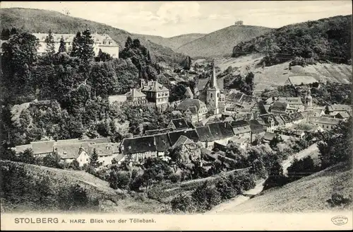 Ak Stolberg im Harz, Gesamtansicht, Töllebank