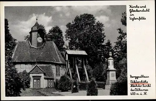 Ak Siptenfelde Harzgerode im Harz, Kirche, Glockenstuhl