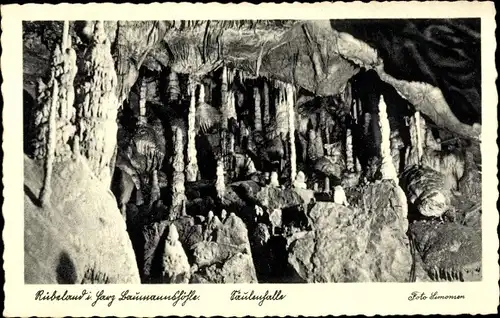 Ak Rübeland Oberharz am Brocken, Baumannshöhle, Säulenhalle