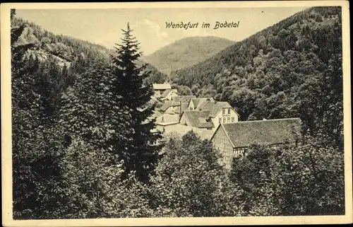 Ak Wendefurth Thale im Harz, Gesamtansicht, Bodetal