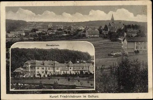 Ak Friedrichsbrunn Thale im Harz, Gesamtansicht, Sanatorium