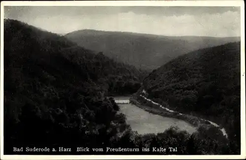 Ak Bad Suderode Quedlinburg im Harz, Preußenturm, Kaltes Tal