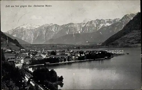 Ak Zell am See in Salzburg, Ortsansicht, Steinerne Meer