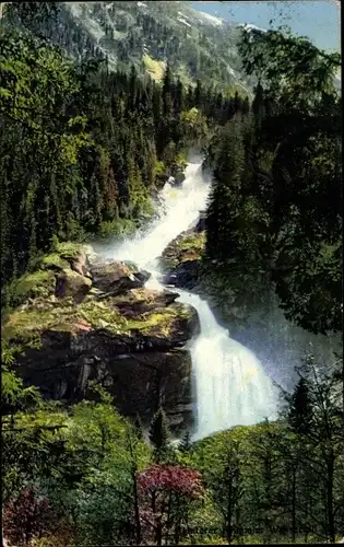 Ak Salzburg, Waldpartie, Fluss, Wasserfall