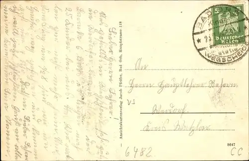 Ak Bad Orb im Spessart, Wegscheide, Waldaltar