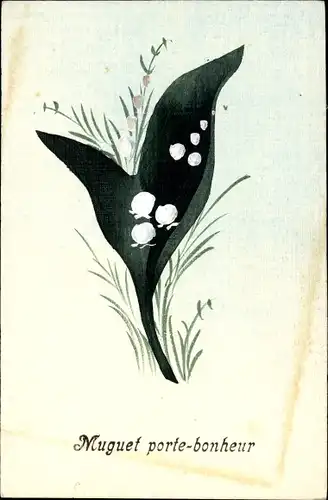 Handgemalt Ak Maiglöckchen