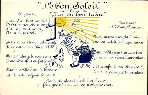 Lied Ak Die gute Sonne liegt in der Luft. Ich habe guten Tabak