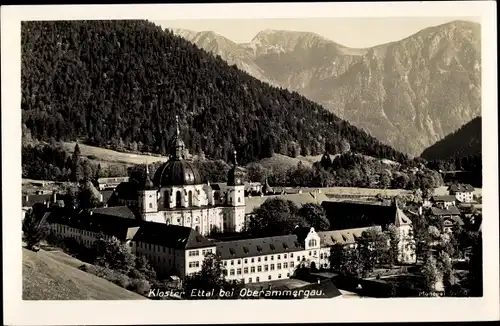 Ak Ettal Oberbayern, Kloster, Panorama