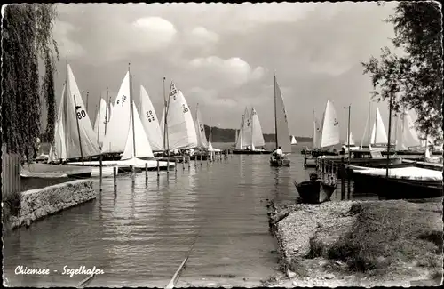 Ak Prien am Chiemsee Oberbayern, Segelhafen