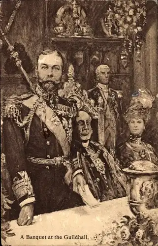 Ak Georg V, König von Großbritannien, Maria von Teck, Bankett