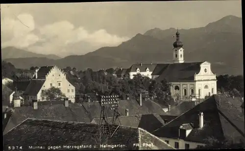 Ak Murnau am Staffelsee, Herzogstand, Heimgarten, Kirche