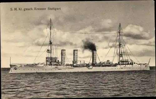Ak Deutsches Kriegsschiff, SMS Stuttgart, Kleiner geschützter Kreuzer, Kaiserliche Marine