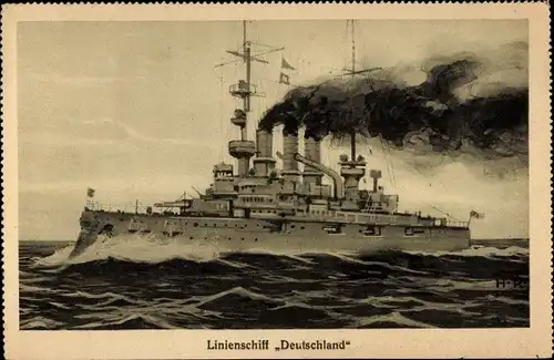 Ak Deutsches Kriegsschiff, Linienschiff Deutschland