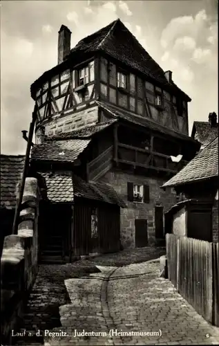 Ak Lauf an der Pegnitz in Mittelfranken Bayern, Judenturm, Heimatmuseum, Fachwerkhaus