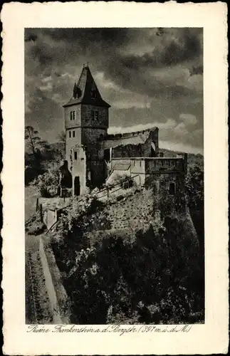 Ak Nieder Beerbach Mühltal im Odenwald, Burg Frankenstein, Ruine