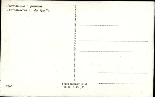 Künstler Ak Dalmatinerin an der Quelle