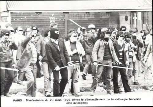 Ak Paris, Demonstration vom 23. März 1979 gegen den Abbau der französischen Stahlindustrie