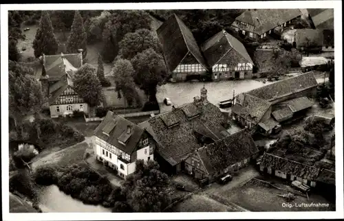 Ak Frankenfeld Niedersachsen, Rittergut Helle, Luftbild