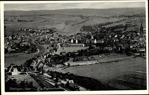 Ak Püttlingen an der Saar, Fliegeraufnahme, Stadtpanorama