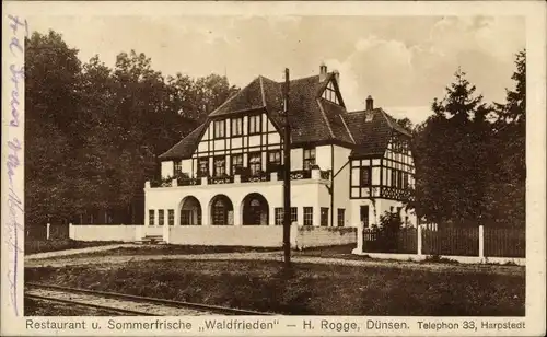 Ak Dünsen Niedersachsen, Restaurant und Sommerfrische Waldfrieden, H. Rogge