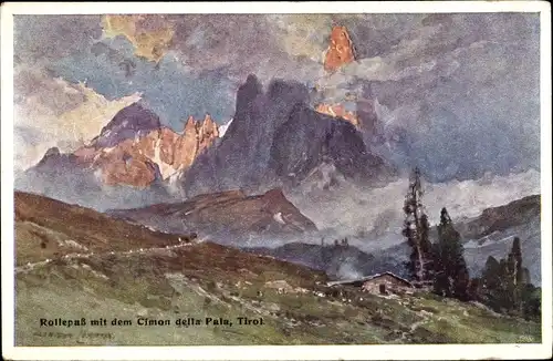 Künstler Ak Compton, Edward Harrison, Passo di Rolle, Col Cimon della Pala, Dolomiti