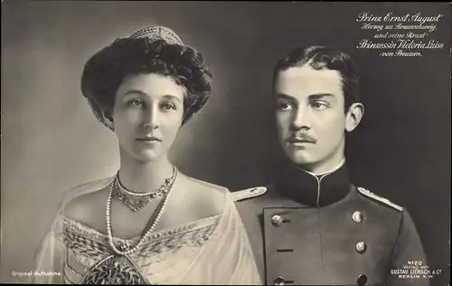 Ak Prinz Ernst August von Braunschweig, Prinzessin Victoria Luise von Preußen