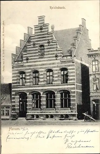 Ak Husum in Nordfriesland, Reichsbank