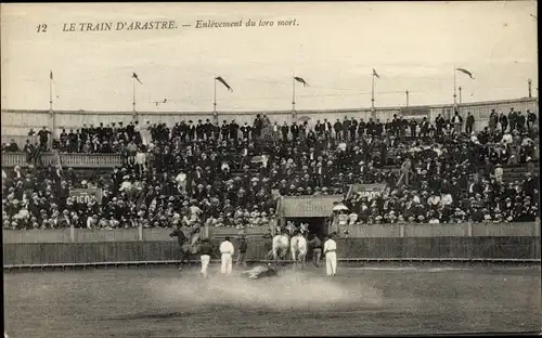 Ak Le Train d'Arastre, Entfernung des toten Toro