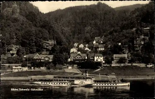 Ak Schmilka Bad Schandau in Sachsen, Sächsische Schweiz, Dampfer Schmilka,