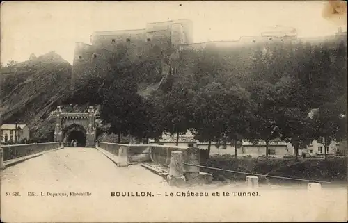 Ak Bouillon Wallonie Luxembourg, Schloss, Tunnel