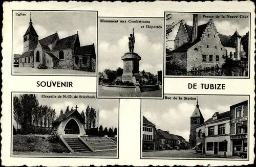 Ak Tubize Wallonisch-Brabant, Kirche, Rue de la Station, Kapelle Notre Dame, Denkmal