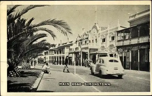 Ak Simonstown Westkap Südafrika, die Hauptstrasse