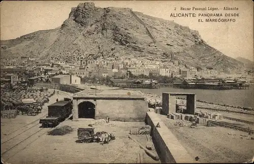 Ak Alicante Valencia Spanien, Panorama vom Mareographen