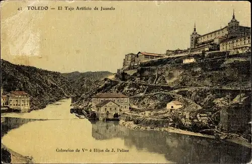 Ak Toledo Castilla La Mancha Spanien, El Tajo Artificio de Juanelo