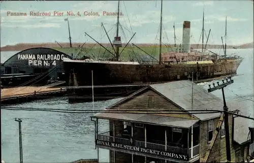Ak Panama, Panama Railroad Pier Nr. 4