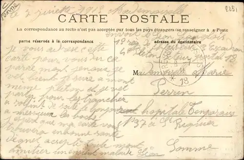 Ak Béalcourt Somme, Vue dans le Marais