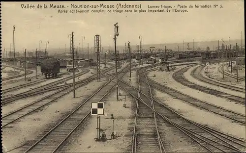 Ak Nouvion-sur-Meuse Ardennes, Bahnhof, Gleisseite