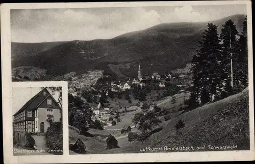 Ak Bermersbach Forbach im Schwarzwald Baden, Gesamtansicht, Gasthaus zum Sternen