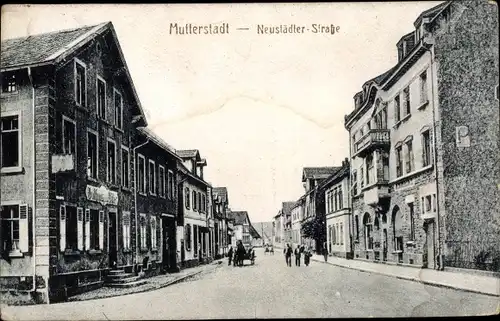 Ak Mutterstadt im Kreis Bad Dürkheim, Partie in der Neustädter Straße, Gasthaus zum Adler