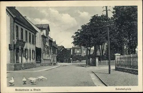 Ak Bodenheim in Rheinhessen, Bahnhofsplatz