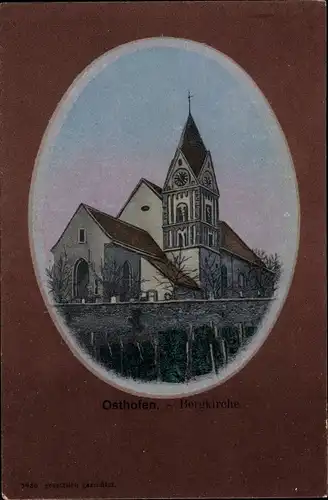 Passepartout Ak Osthofen in Rheinhessen, Bergkirche