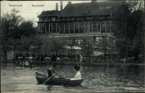Ak Dortmund im Ruhrgebiet, Buschmühle, Ruderpartie