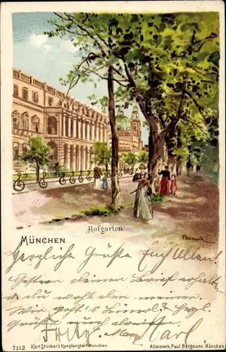 Künstler Litho München Bayern, Hofgarten