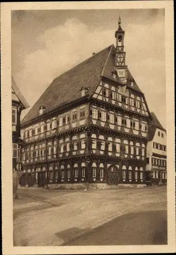 Ak Markgröningen im Kreis Ludwigsburg, Rathaus, Fachwerkhaus