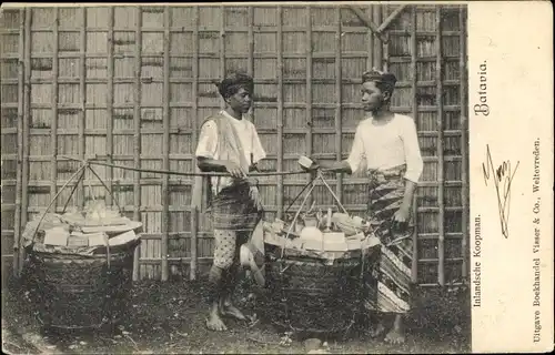 Ak Batavia Jakarta Java Indonesien, Kaufleute, Händler