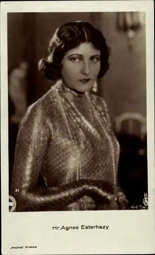 Ak Schauspielerin Hr. Agnes Esterhazy, Portrait
