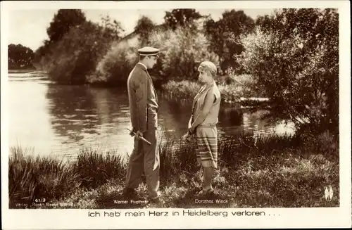 Ak Szene Ich hab' mein Herz in Heidelberg verloren, Schauspieler Werner Fuetterer, Dorothea Wieck